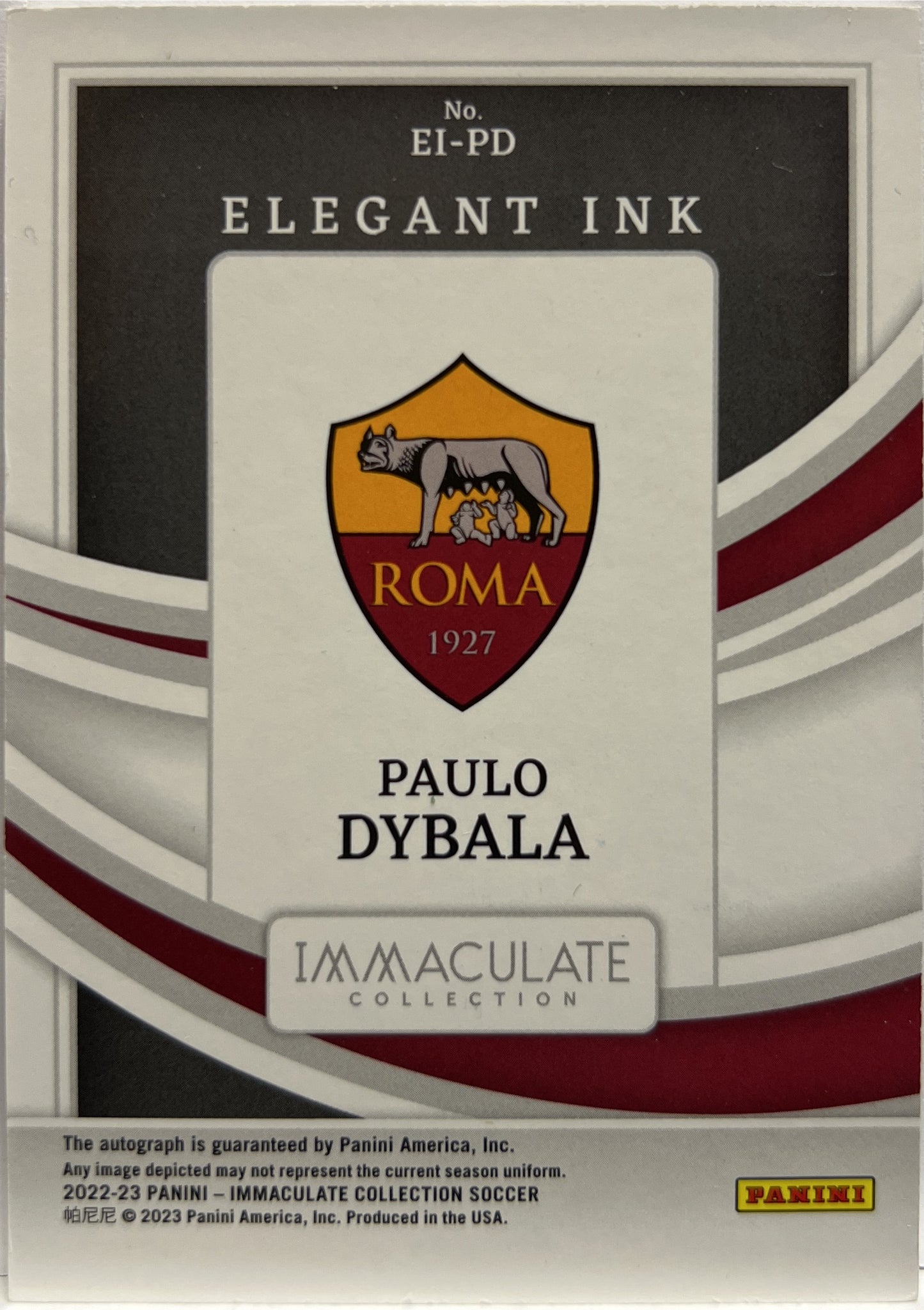 Paulo Dybala 5/58 Autograph Elegant ink Immaculate 2022/23