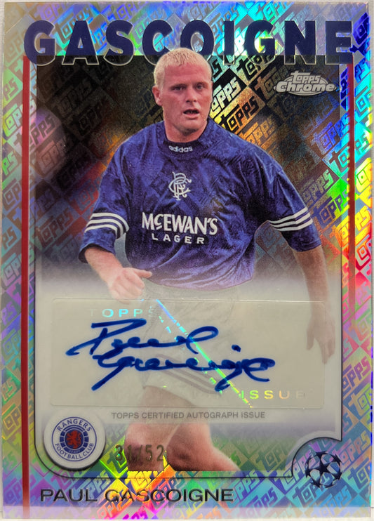 Paul Gascoine 31/52 Autograph Toppsfractor Topps Chrome UCC 2024/25