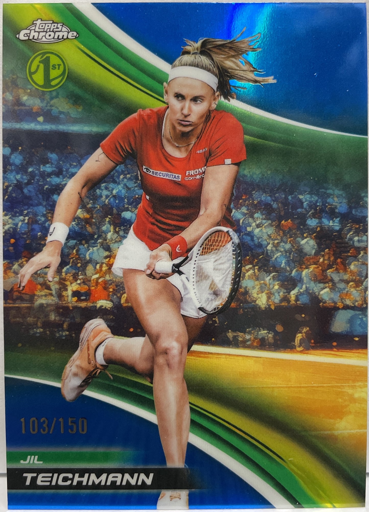 Jil Teichmann 103/150 1ST Blue Topps Chrome Tennis 2025