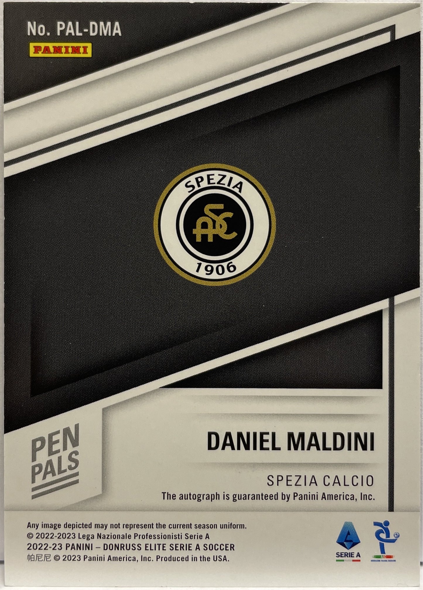 Daniel Maldini 30/199 Autograph Pen Pals Donruss Elite Serie A 2022/23