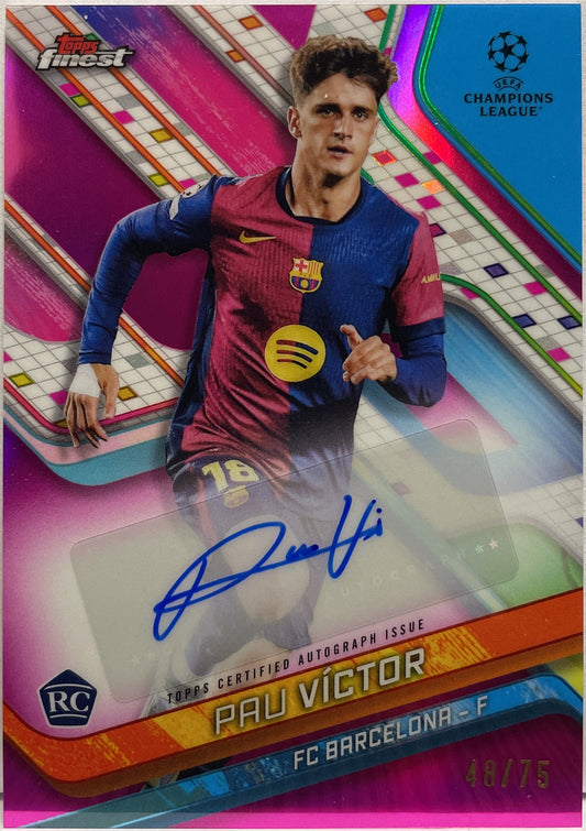 Pau Victor 48/75 Rookie Autograph Magenta Topps Finest UCC 2024/25