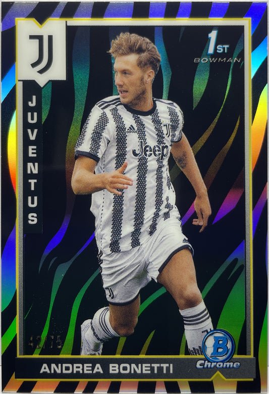 Andrea Bonetti 42/75 1ST Bowman Zebra Topps Chrome Juventus 2022/23