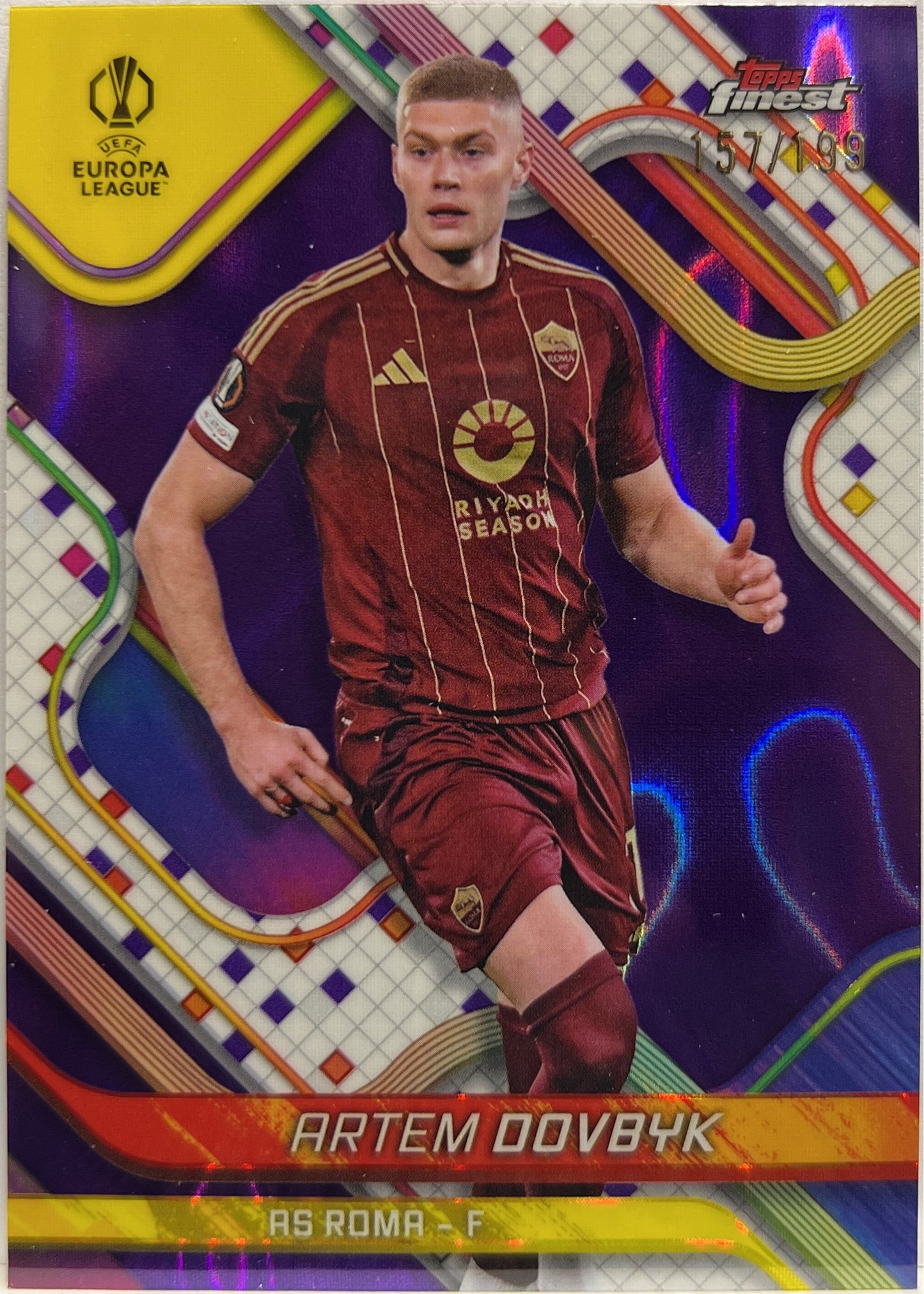 Artem Dovbyk 157/199 Purple Lava Topps Finest UCC 2024/25