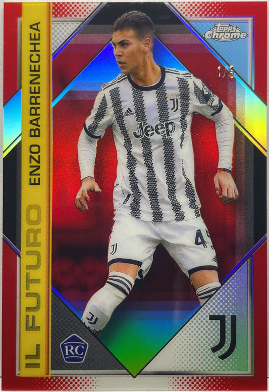 Enzo Barrenechea 1/5 Il Futuro Rookie Red Topps Chrome Juventus 2022/23