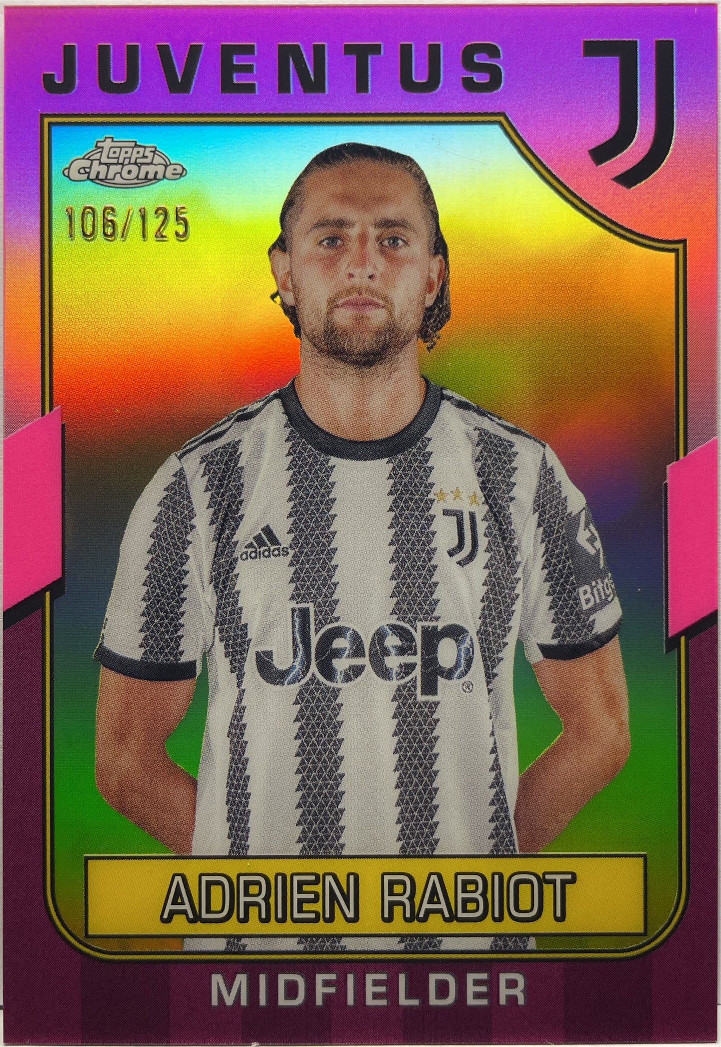 Adrien Rabiot 106/125 Pink Topps Chrome Juventus 2022/23