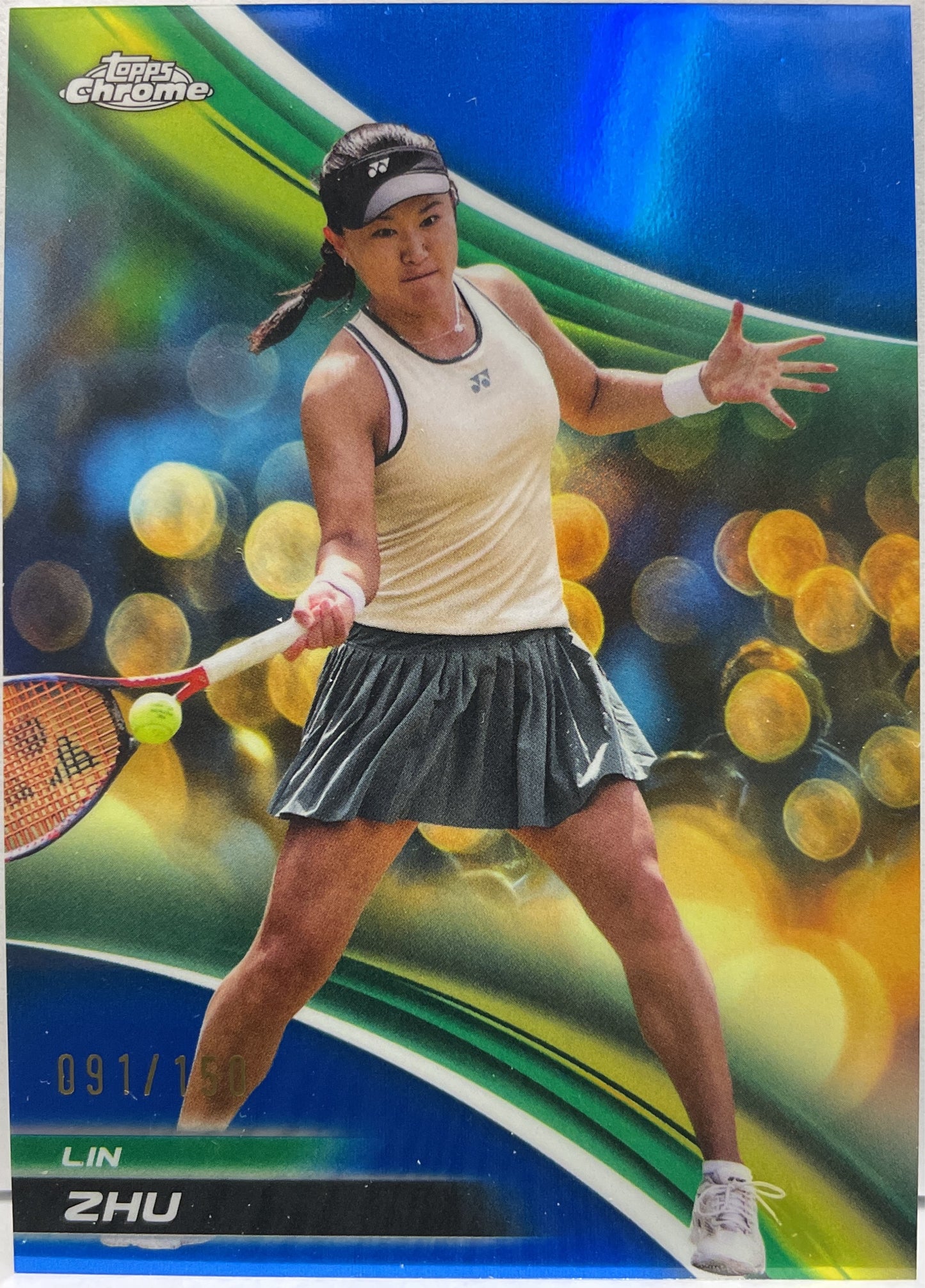 Lin Zhu 91/150 Blue Topps Chrome Tennis 2025