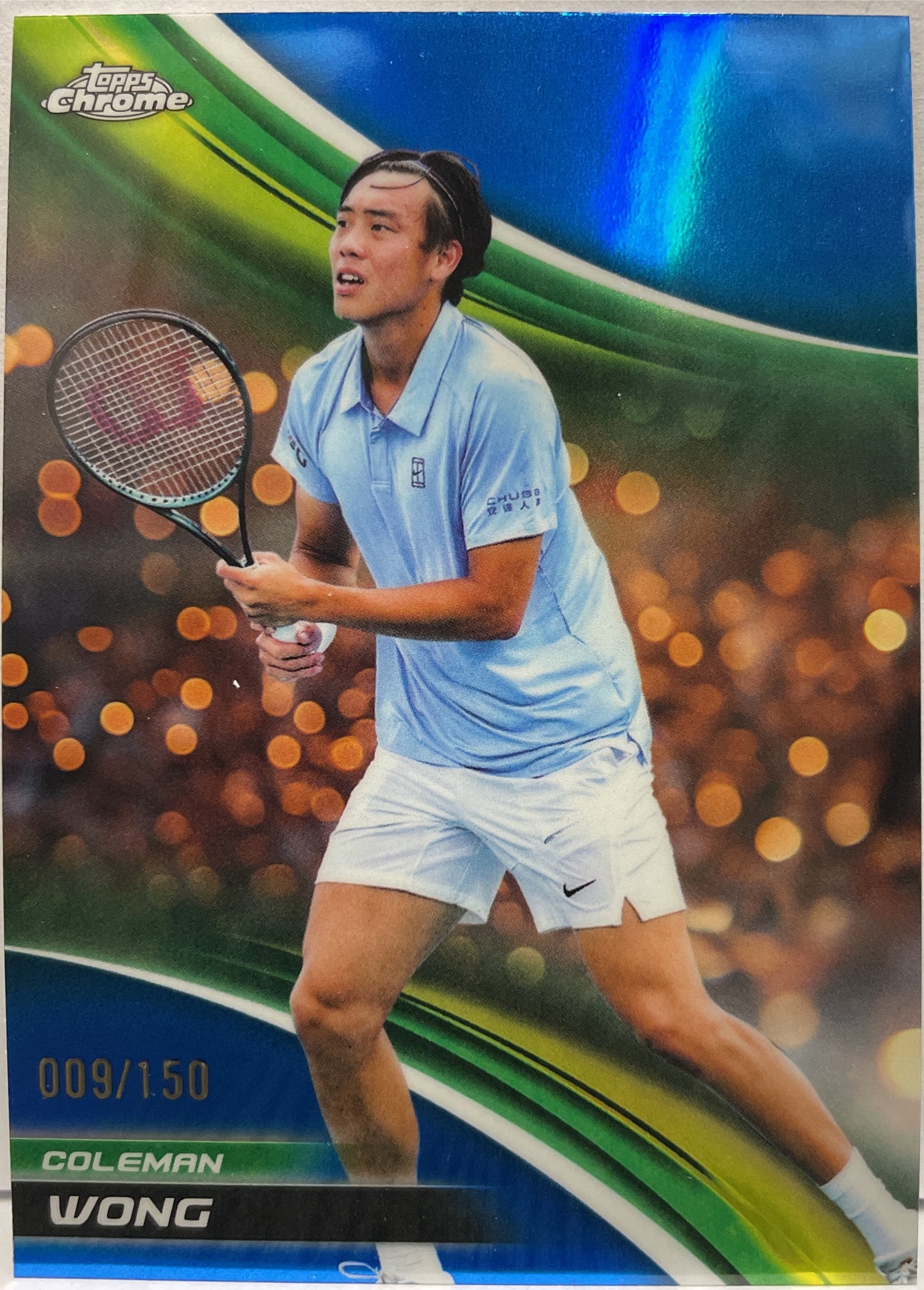 Coleman Wong 9/150 Blue Topps Chrome Tennis 2025