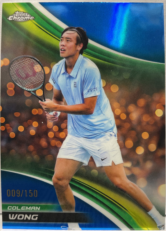 Coleman Wong 9/150 Blue Topps Chrome Tennis 2025