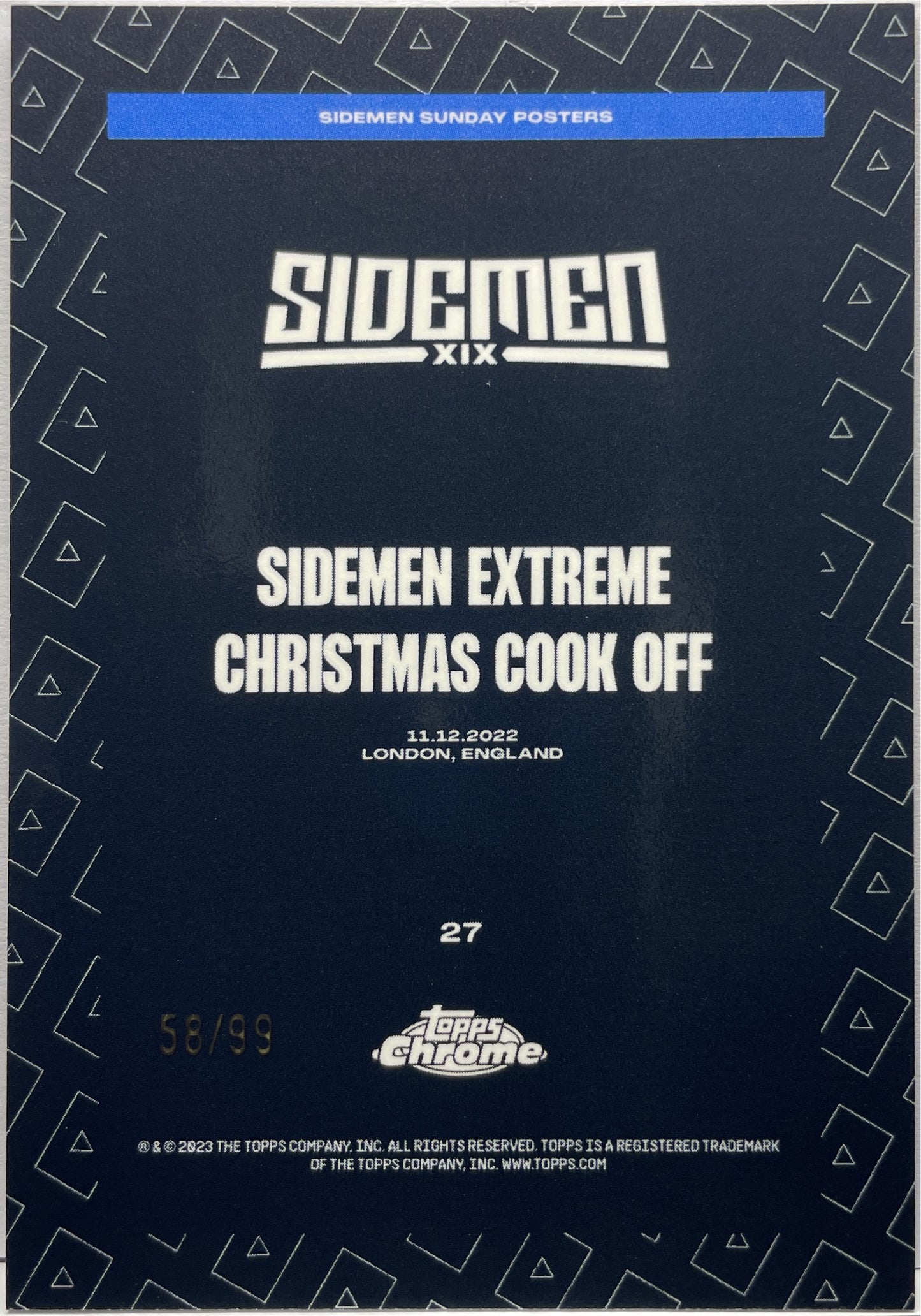 Xmas Cook Off 58/99 Sidemen Sunday Poster Topps Chrome Sideman 2023