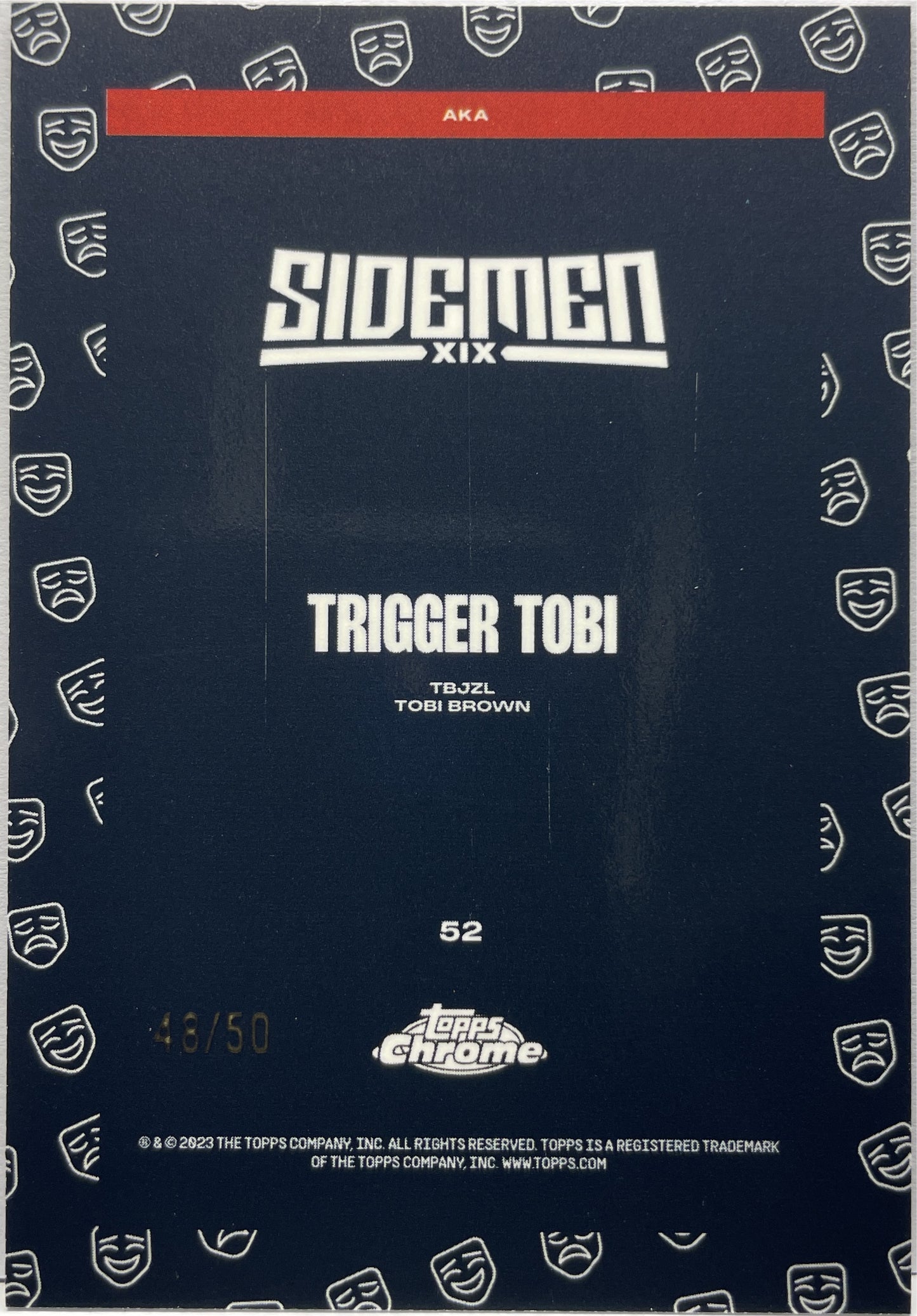 Trigger Tobi 48/50 Aka Gold Topps Chrome Sideman 2023