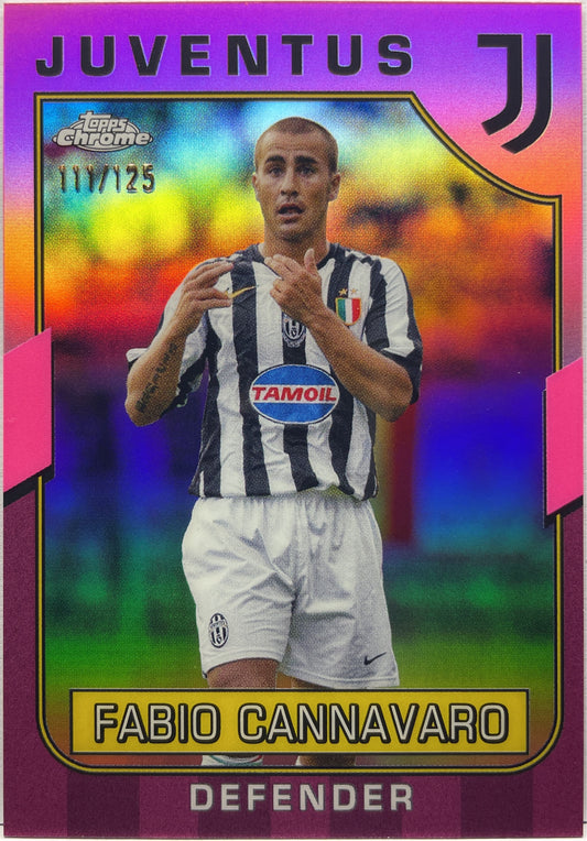 Fabio Cannavaro 111/125 Pink Topps Chrome Juventus 2022/23