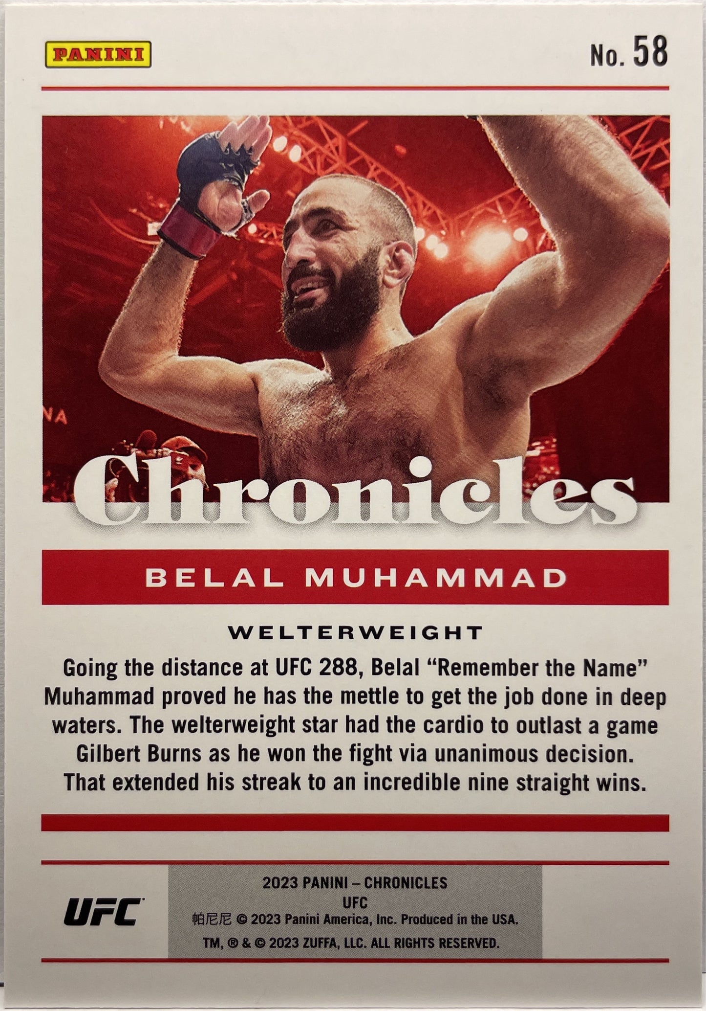 Belal Muhammad 43/199 Red Chronicles UFC 2023