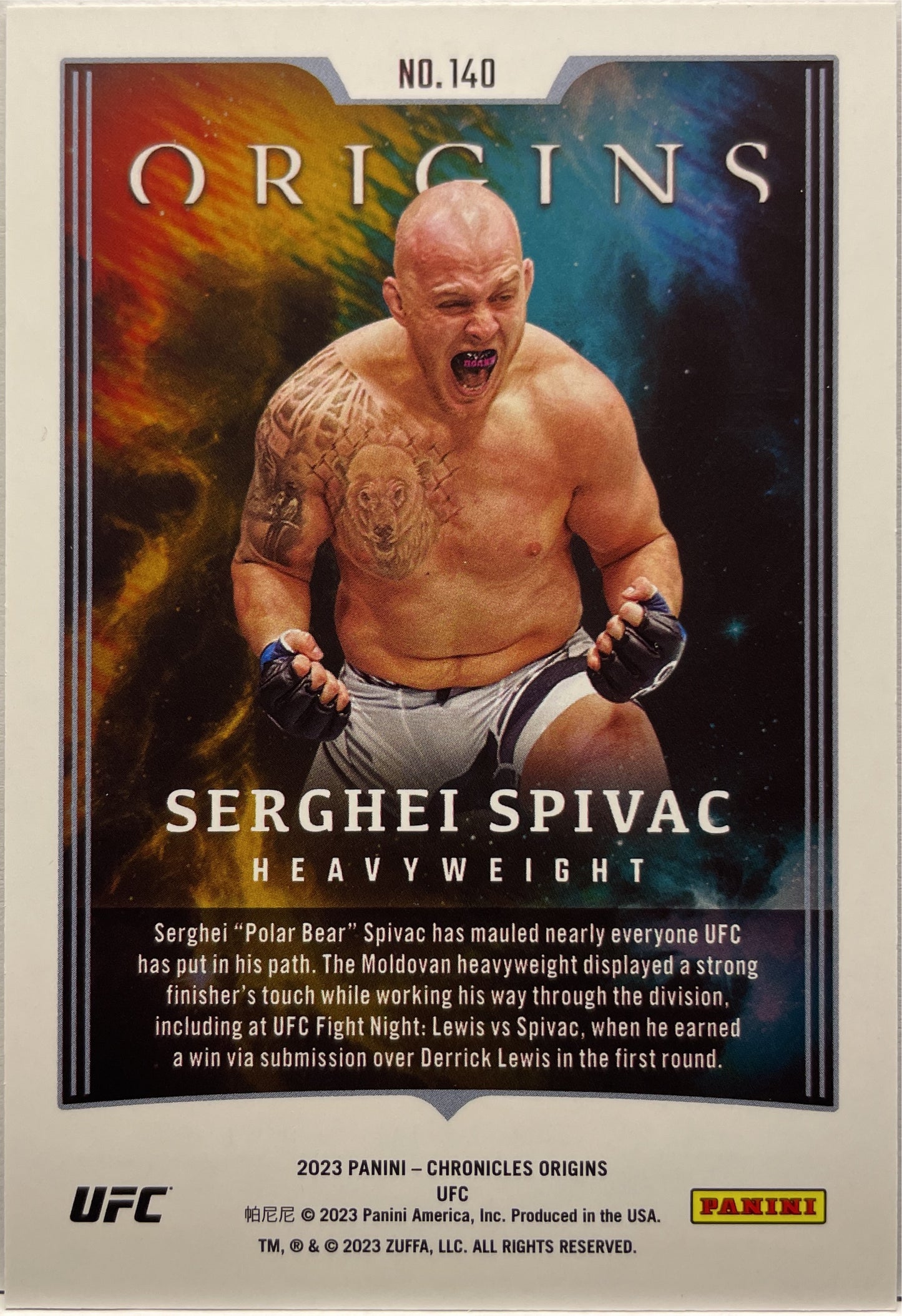 Serghei Spivac 46/99 Origins Blue Chronicles UFC 2023