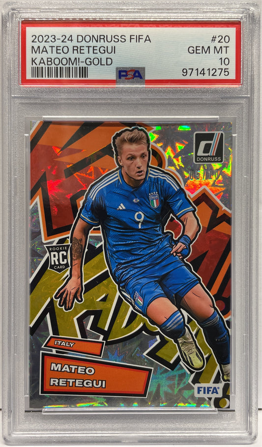 PSA 10 - Mateo Retegui 5/10 Kaboom Gold - Donruss Fifa 2023/24