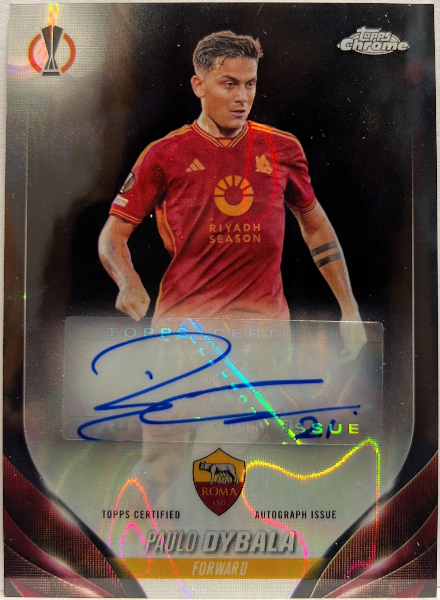 Paulo Dybala Autograph Black Topps Chrome UCC 2024/25
