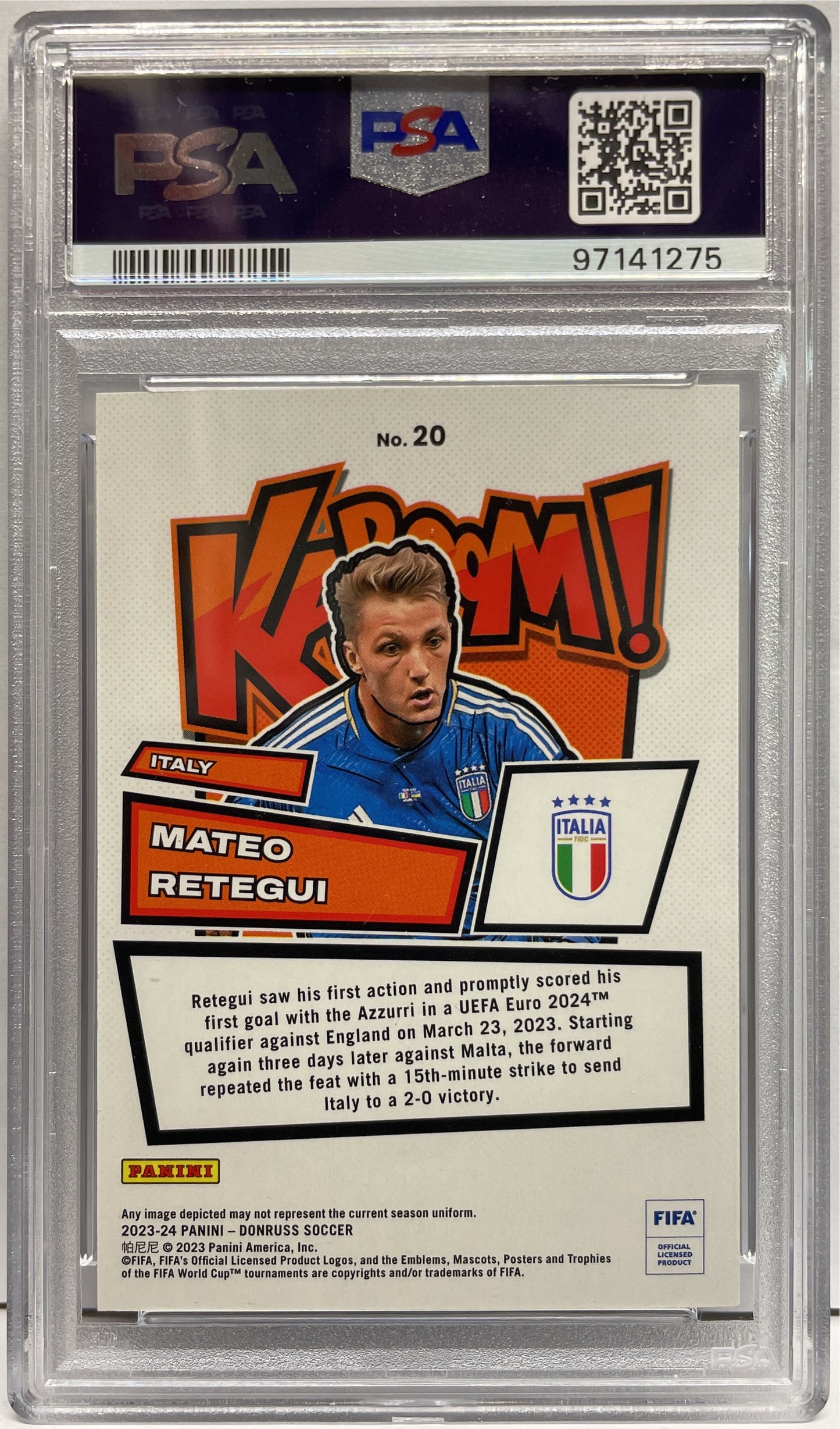 PSA 10 - Mateo Retegui 5/10 Kaboom Gold - Donruss Fifa 2023/24