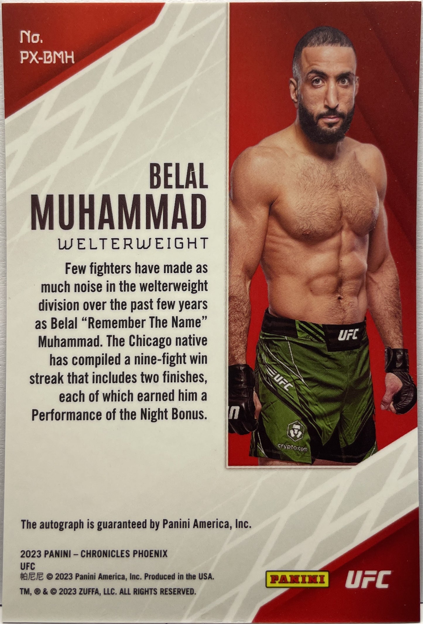 Belal Muhammad Autograph Phoenix Chronicles UFC 2023