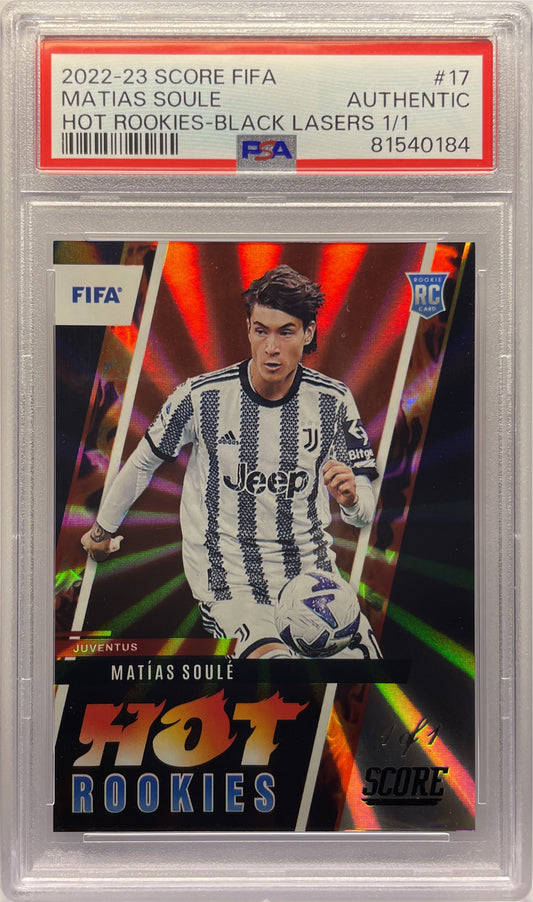 PSA AUTH - Matias Soule 1/1 Hot Rookies Black Laser - Score Serie A 2022/23