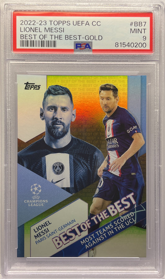 PSA 9 - Lionel Messi 15/50 Best Of The Best Gold - Topps UCC 2022/23