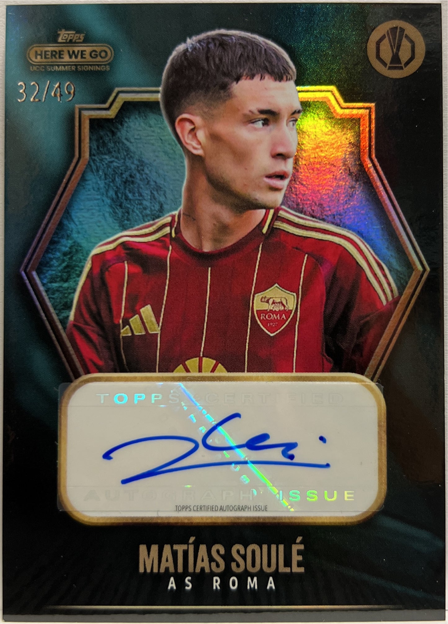 Matias Soule 32/49 Autograph Topps Fabrizio Romano Here We Go 2024
