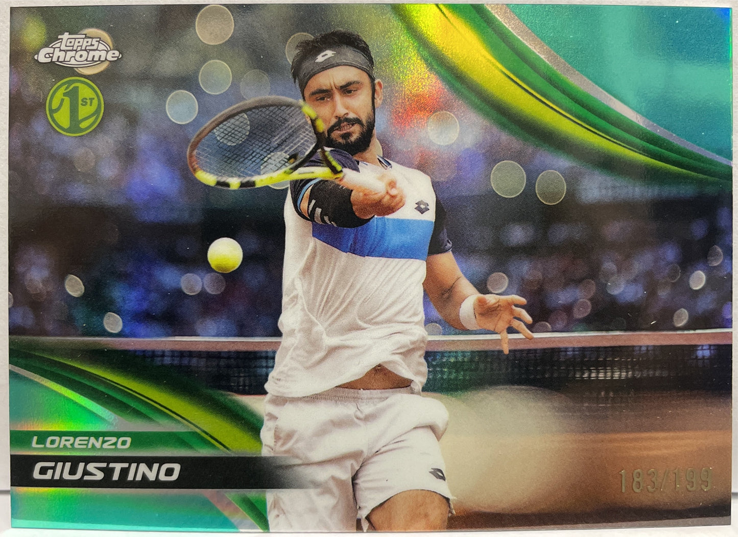 Lorenzo Giustino 183/199 1ST Aqua Topps Chrome Tennis 2025