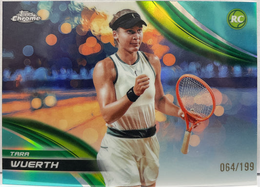Tara Wuerth 64/199 Rookie Aqua Topps Chrome Tennis 2025