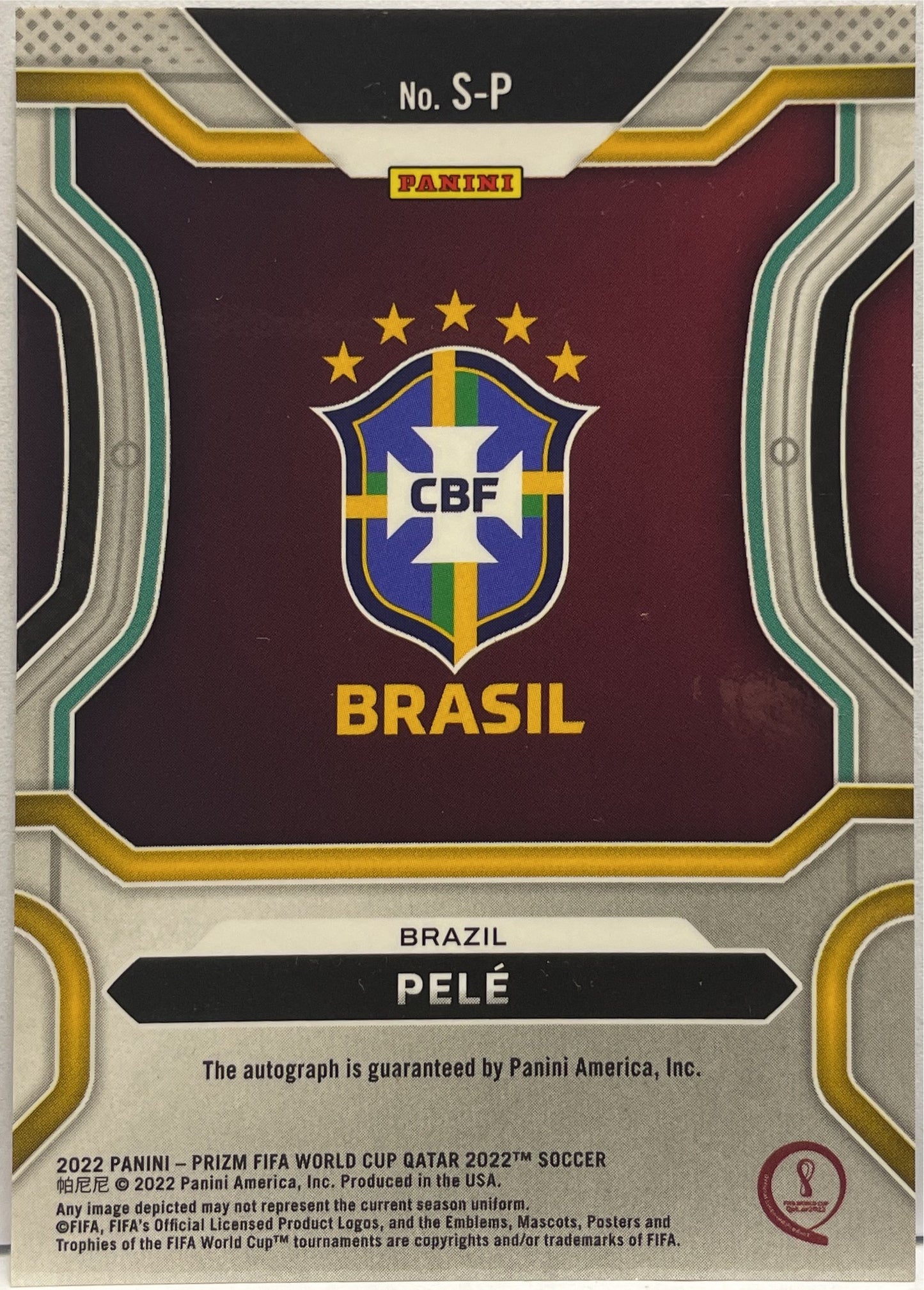 Pele Autograph Signature Panini Prizm Fifa World Cup Qatar 2022