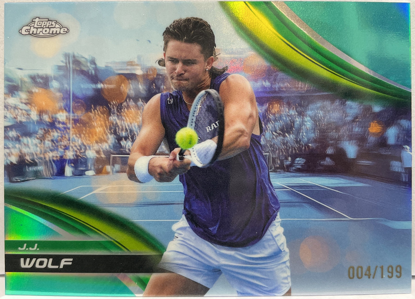 JJ Wolf 4/199 Aqua Topps Chrome Tennis 2025