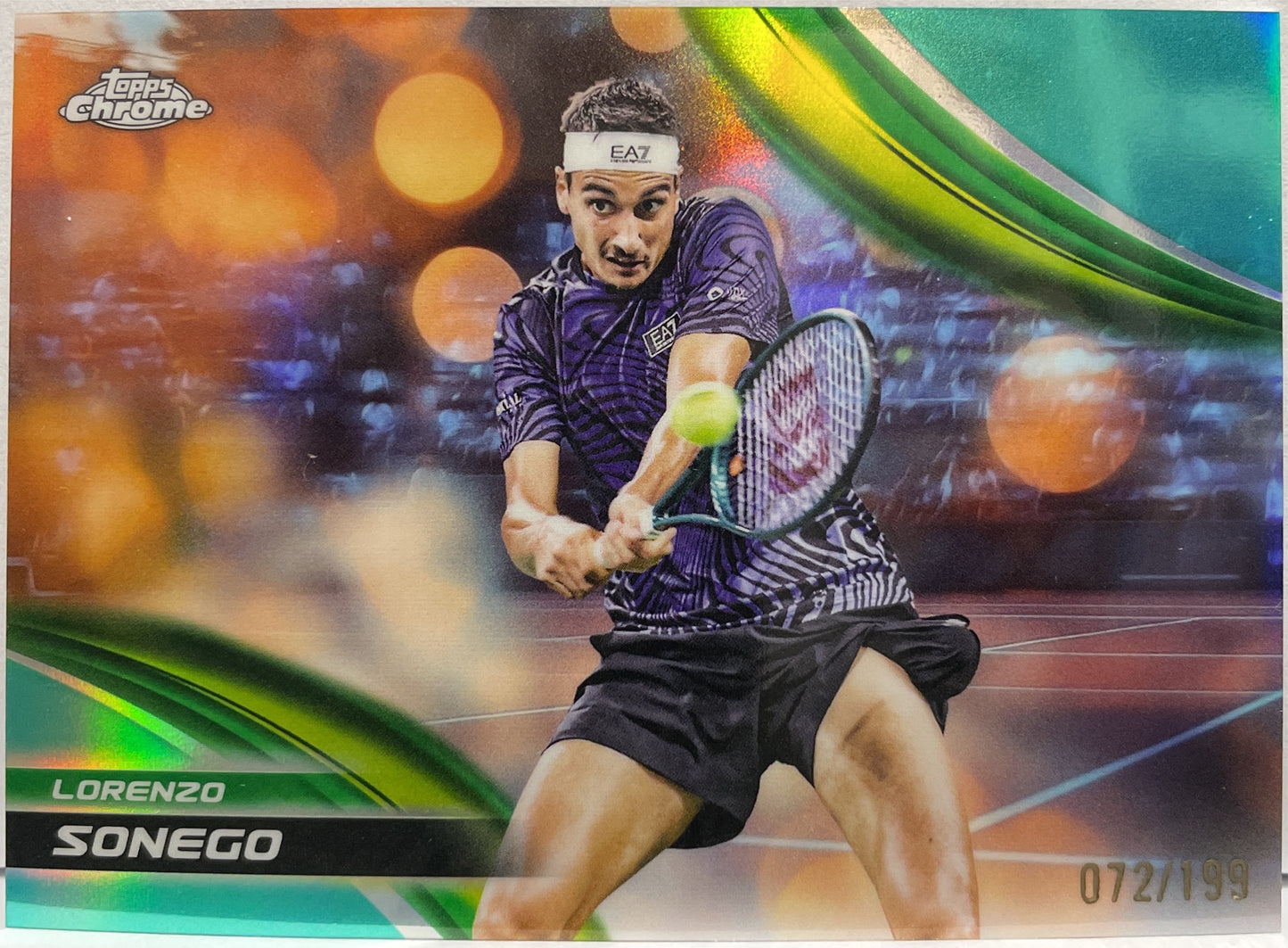 Lorenzo Sonego 72/199 Aqua Topps Chrome Tennis 2025