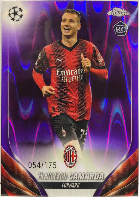 Francesco Camarda 54/175 Rookie Purple Wave Topps Chrome UCC 2023/24