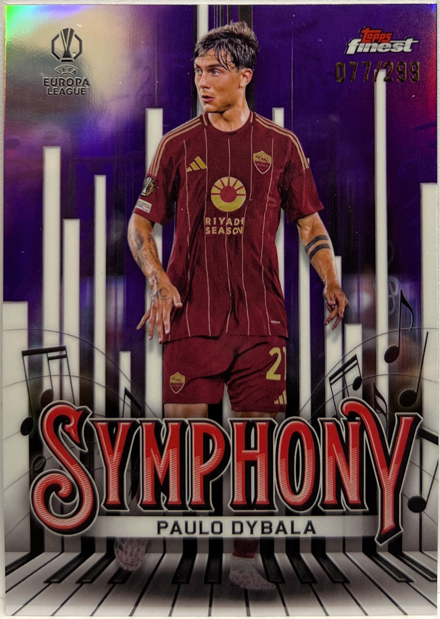 Paulo Dybala 77/299 Symphony Purple Topps Finest UCC 2024/25