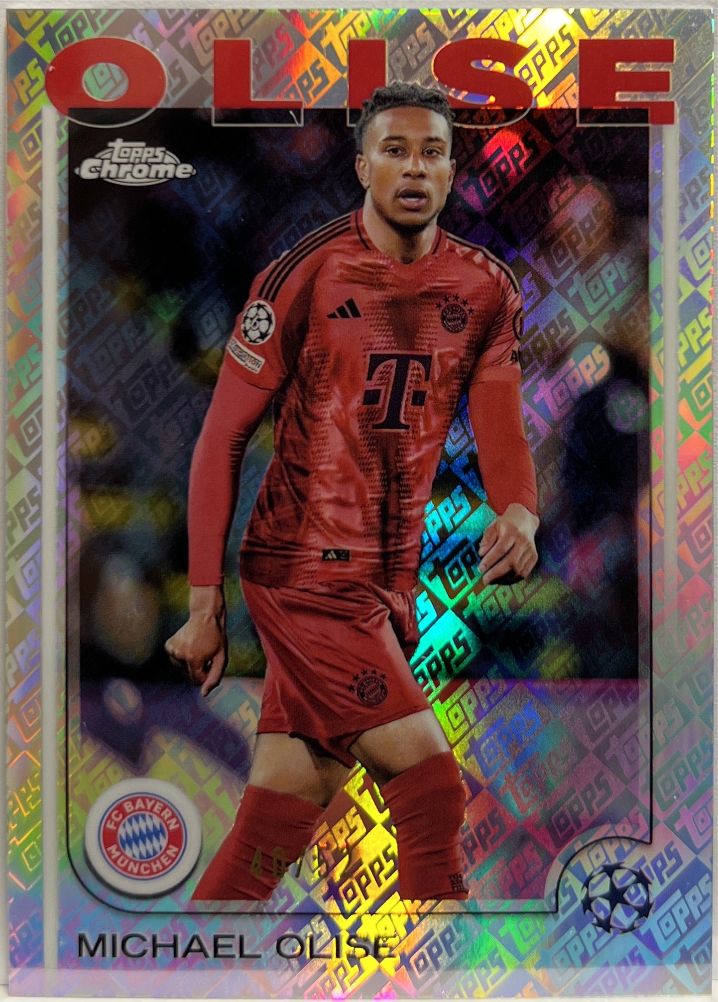 Michael Olise 40/52 Toppsfractor Topps Chrome UCC 2024/25