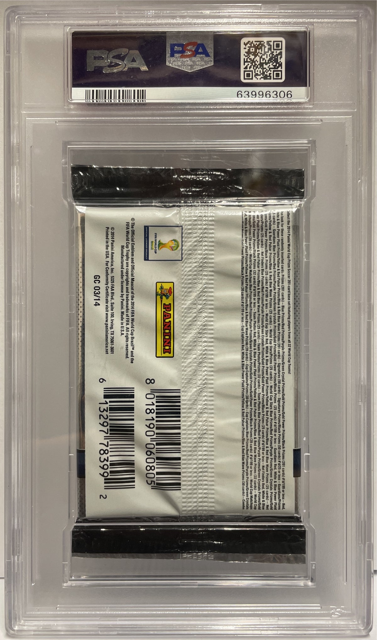 Panini Foil Pack Prizm Fifa World Cup 2014 PSA 9