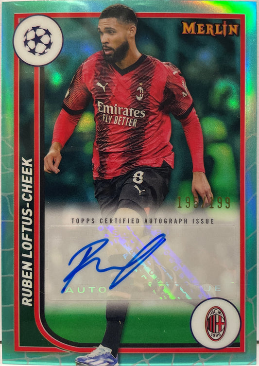 Ruben Loftus Cheek 195/199 Autograph Aqua Topps Chrome Merlin UCC 2023/24