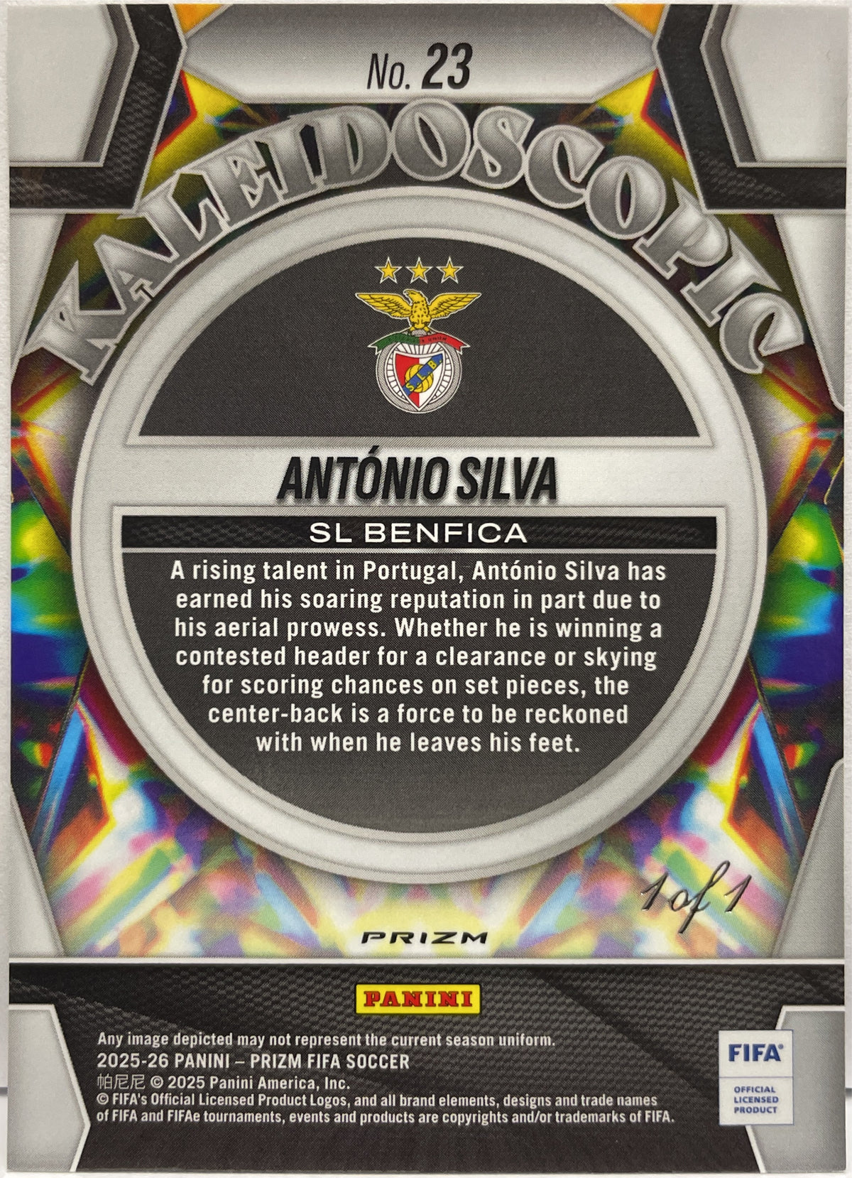 Antonio Silva 1/1 Kaleidoscopic Black Panini Prizm Fifa 2025/26