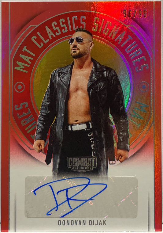 Donovan Dijak 96/99 Autograph Mat Classics Signatures Panini Combat Anthology 2025