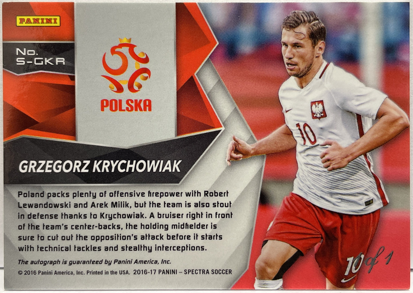 Grzegorz Krychowiak 1/1 Autograph Panini Spectra 2016/17