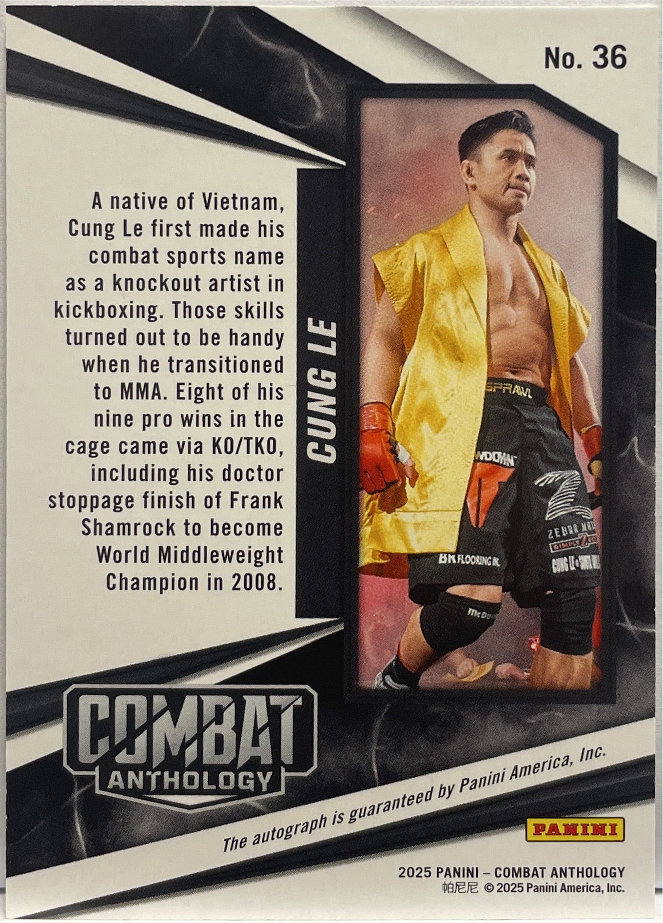 Cung Le Autograph Panini Combat Anthology 2025