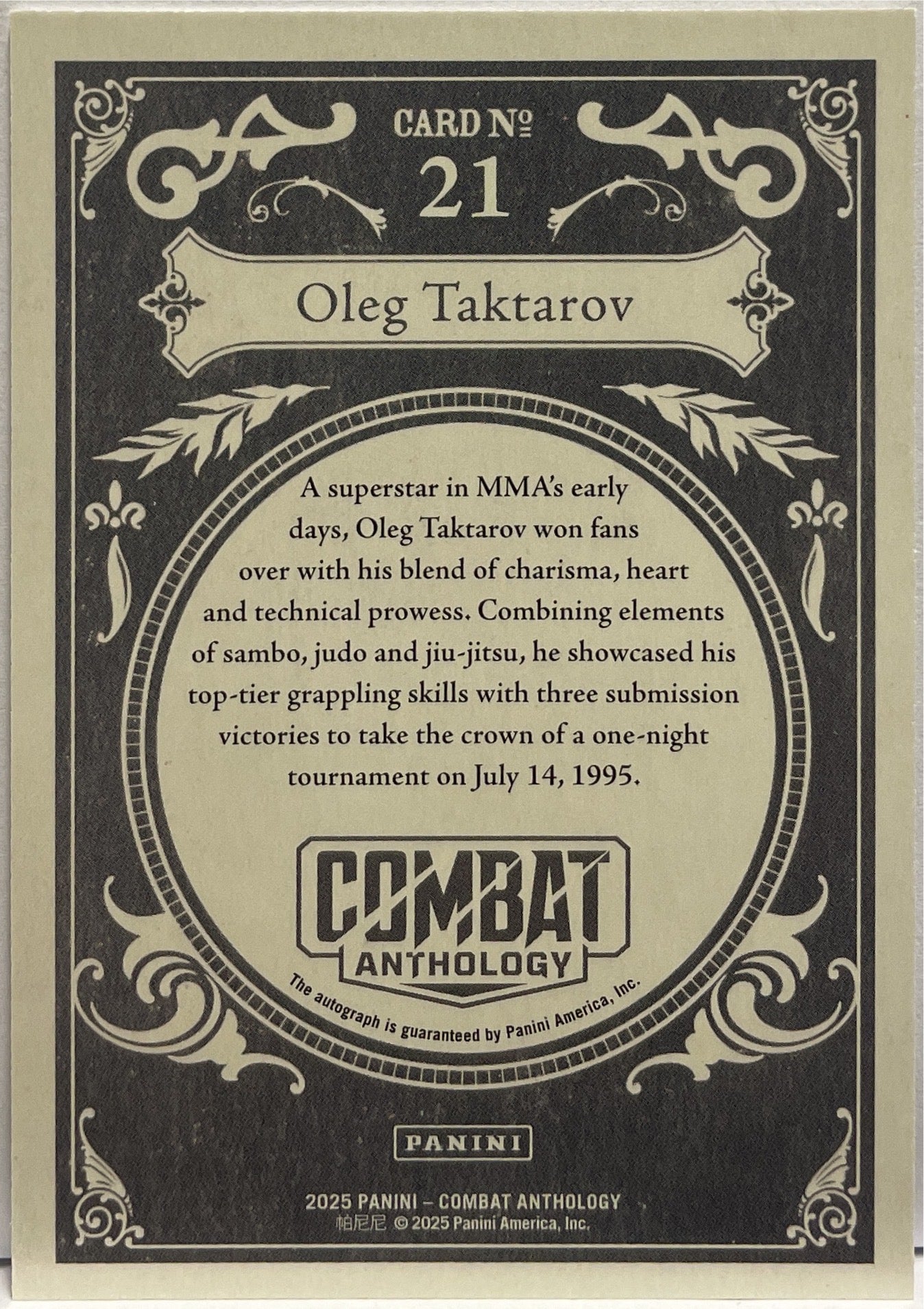 Oleg Taktarov Autograph Panini Combat Anthology 2025