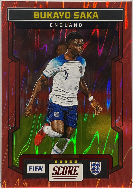 Bukayo Saka 28/30 Red Swirl Score Fifa 2023/24