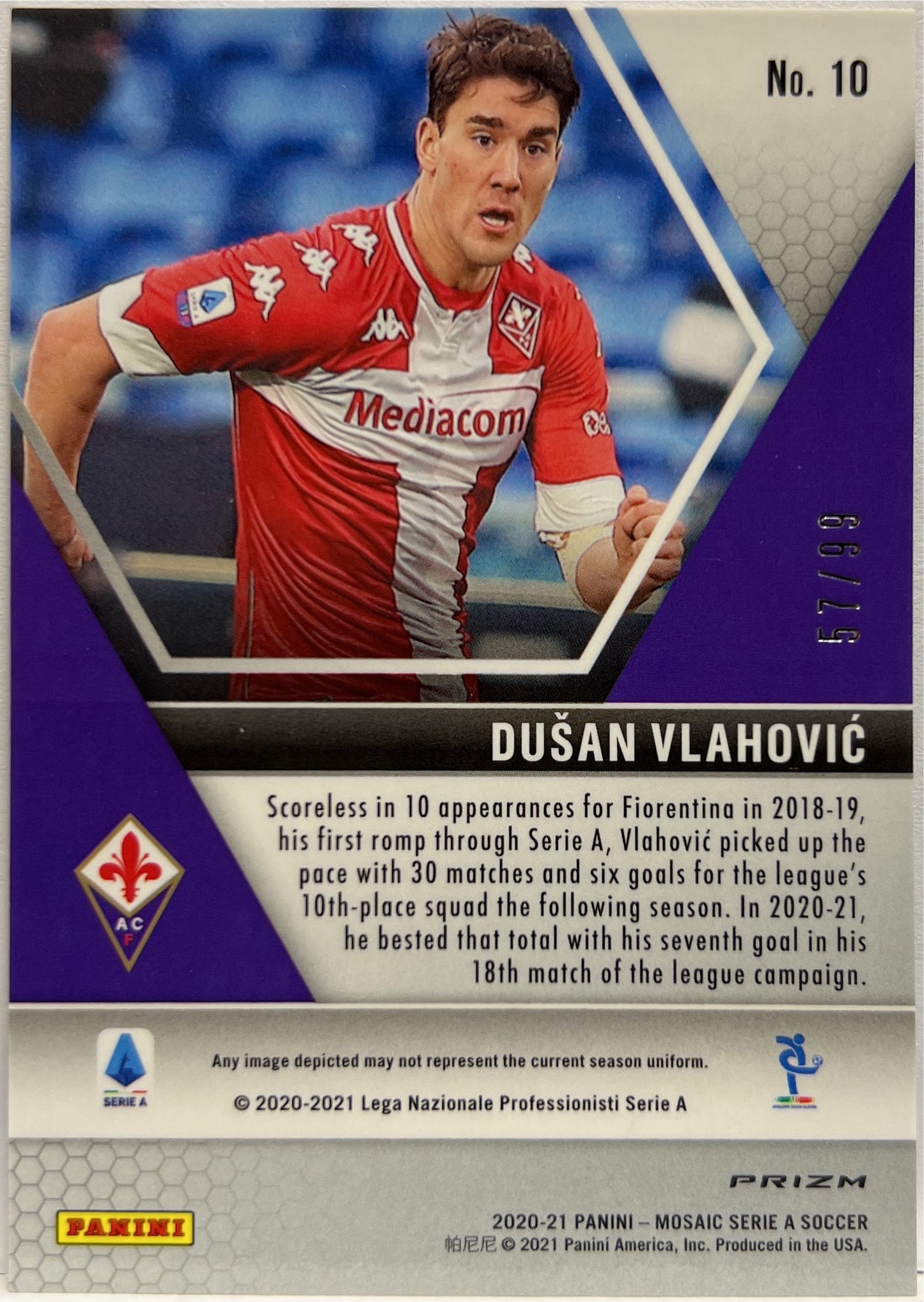 Dusan Vlahovic 57/99 Blue Mosaic Serie A 2020/21