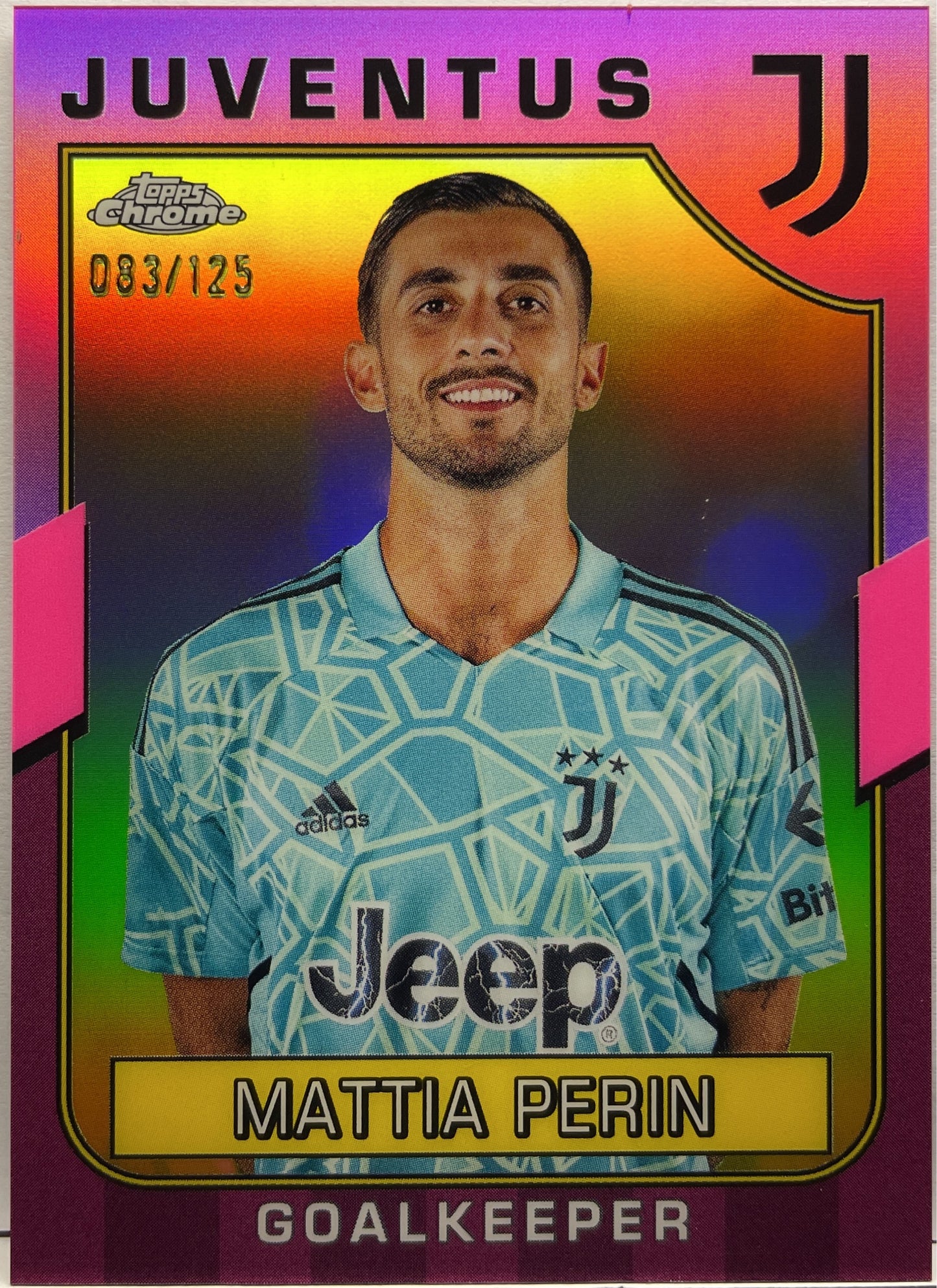 Mattia Perin 83/125 Pink Topps Chrome Juventus 2022/23