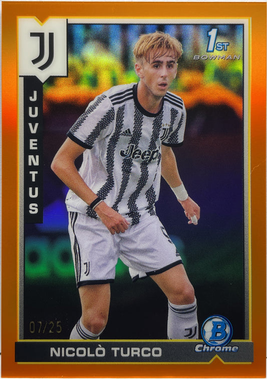 Nicolo Turco 7/25 1ST Bowman Orange Topps Chrome Juventus 2022/23