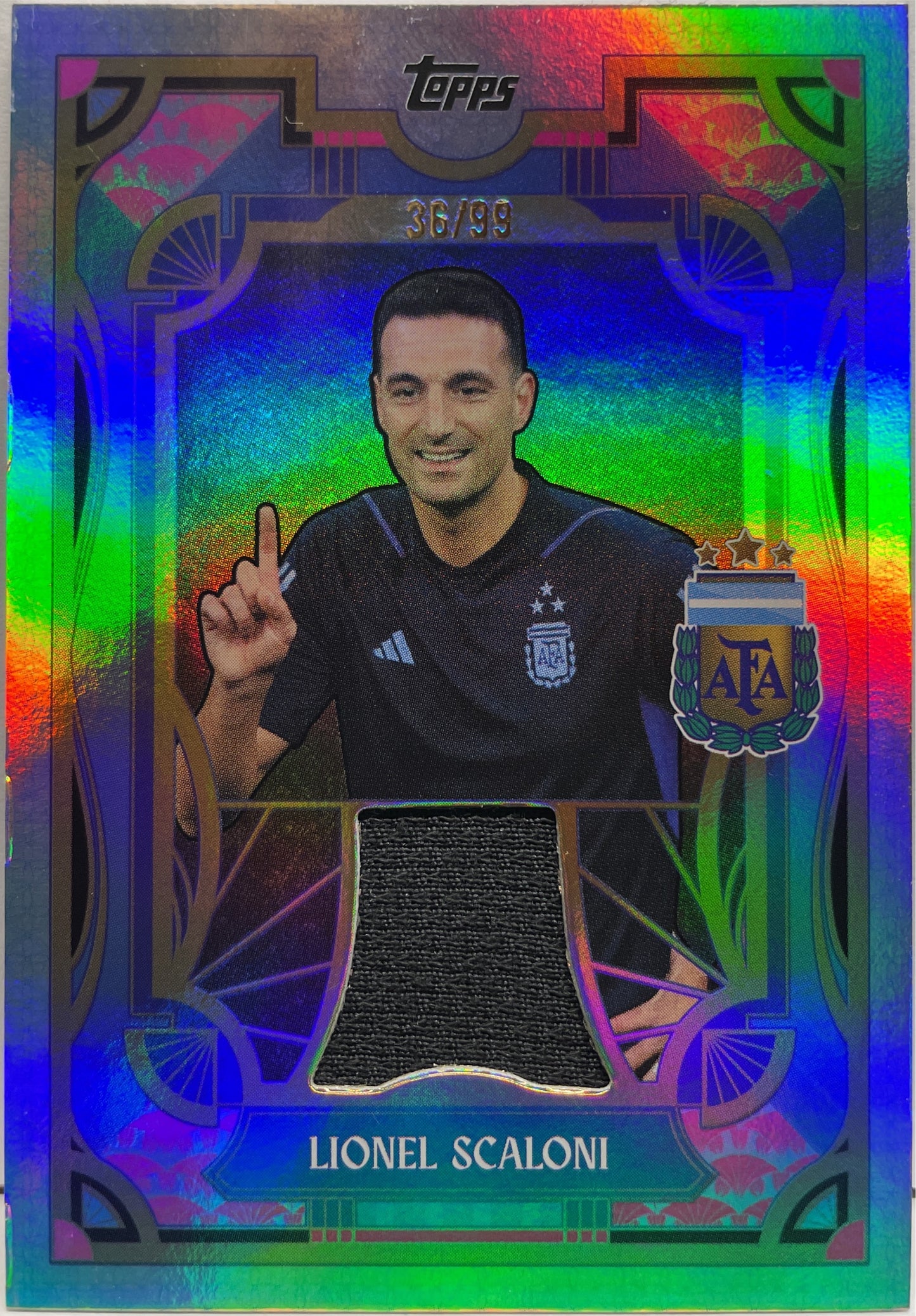 Lionel Scaloni 36/99 Patch Cup Final Tango Relic Topps Argentina Team Set 2024/25
