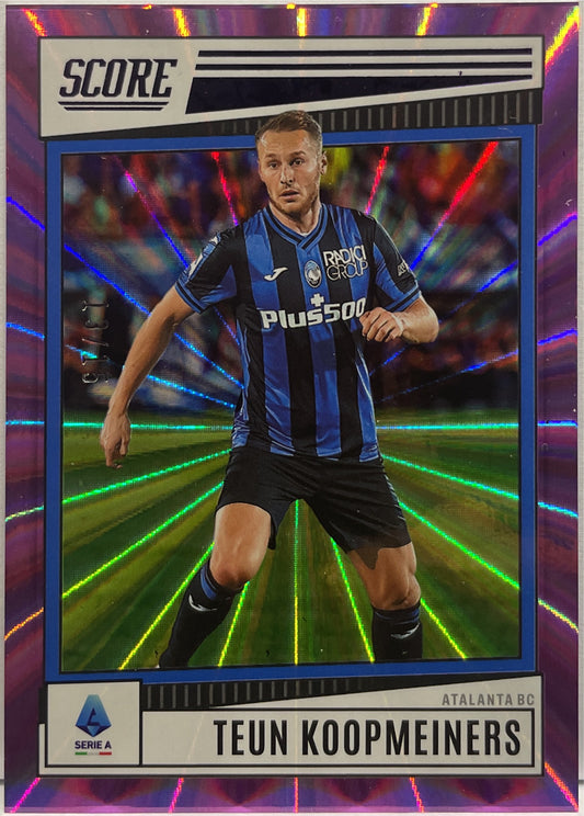 Teun Koopmeiners 13/15 Purple Laser Panini Score Serie A 2022/23