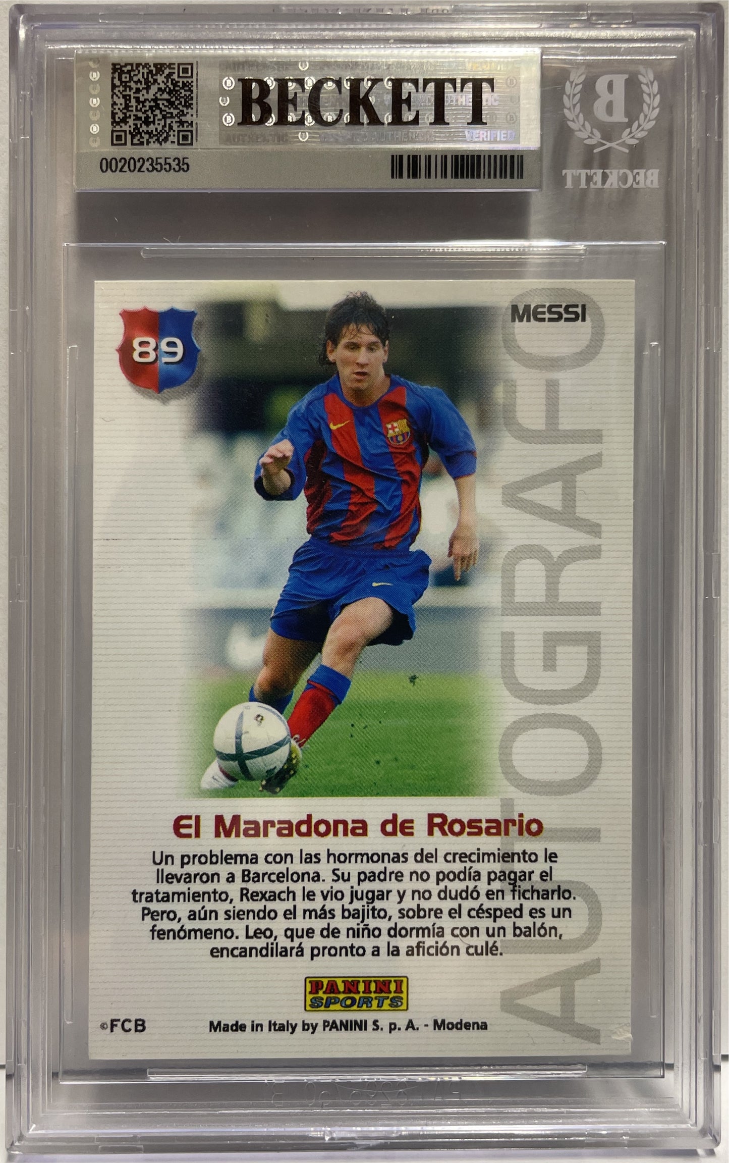 Lionel Messi Autograph On Card Barca Campeon Panini Megacracks 2004/05 BGS 5.5