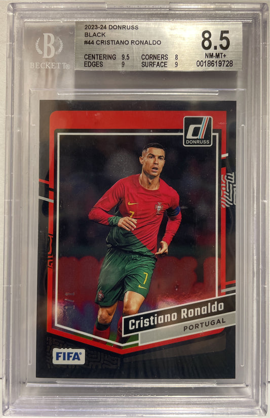 Cristiano Ronaldo 1/1 Black Panini Donruss Fifa 2023/24 Beckett 8.5