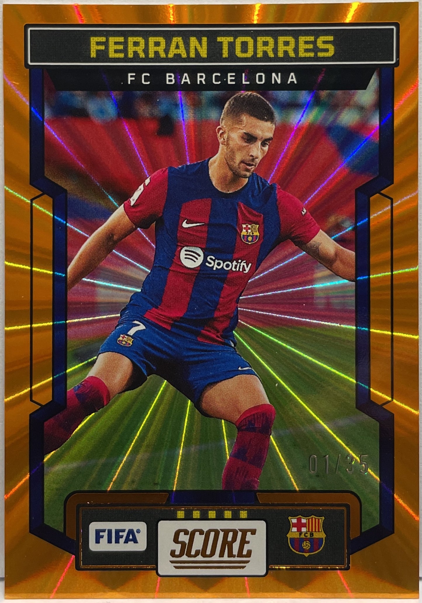 Ferran Torres 1/35 Orange Laser Panini Score Fifa 2023/24