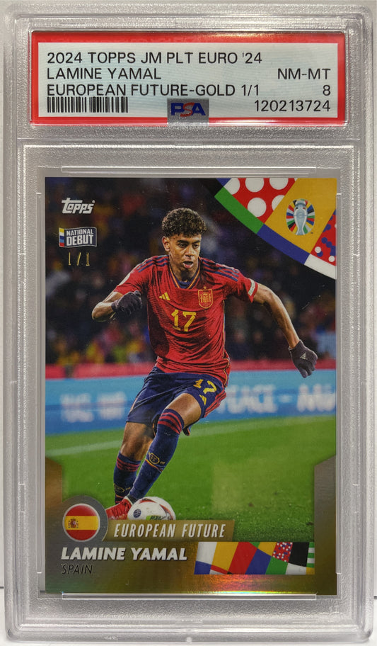 Lamine Yamal 1/1 National Debut Topps Jose Mourinho Platinum Set Euro 2024 PSA 8
