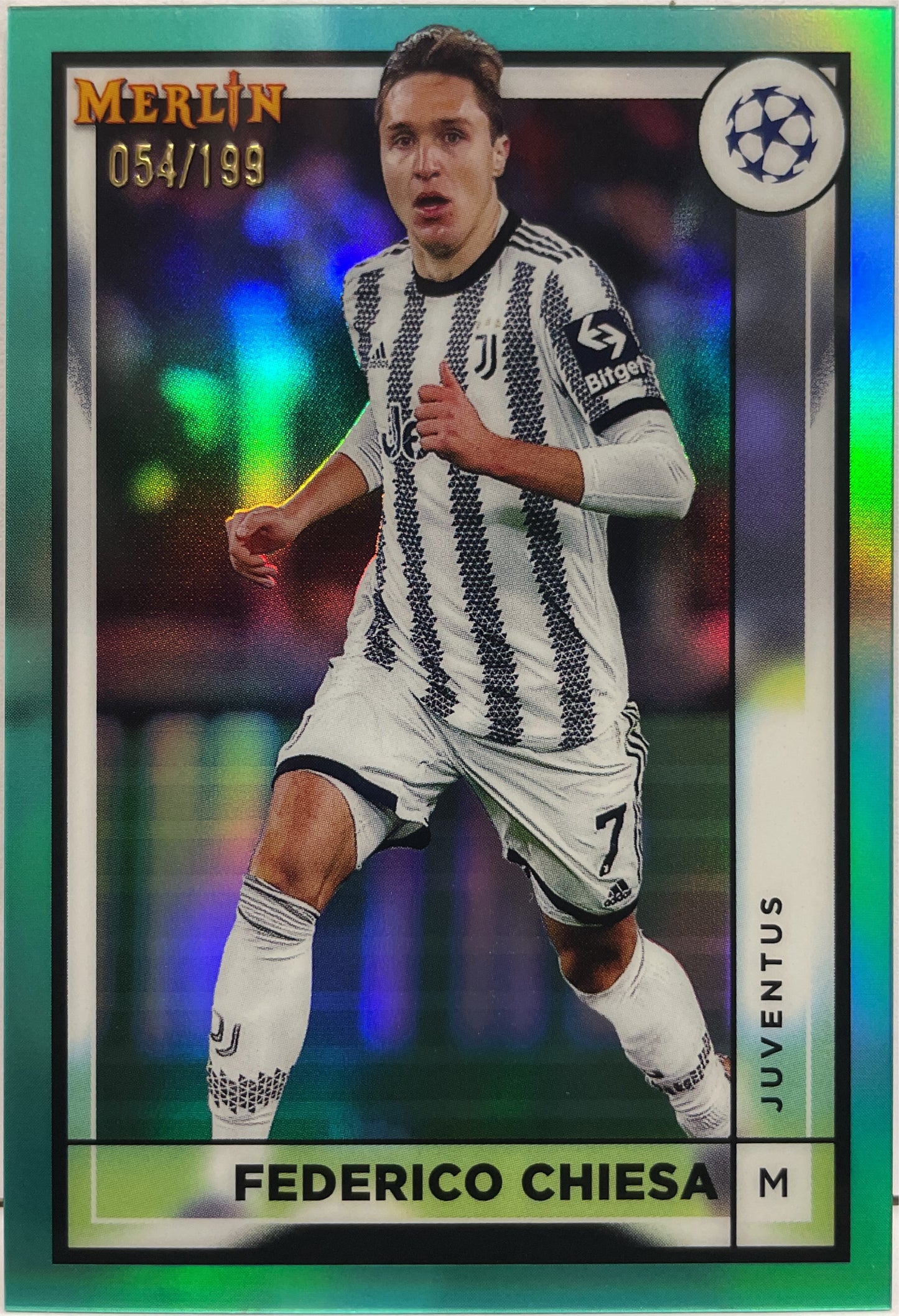 Federico Chiesa 54/199 Aqua Topps Chrome Merlin 2022/23
